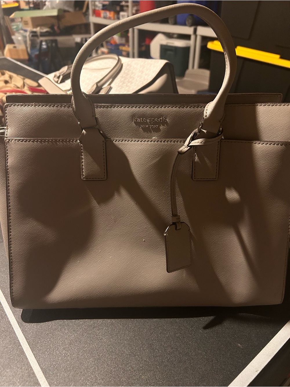 kate spade Taupe Saffiano Leather Satchel